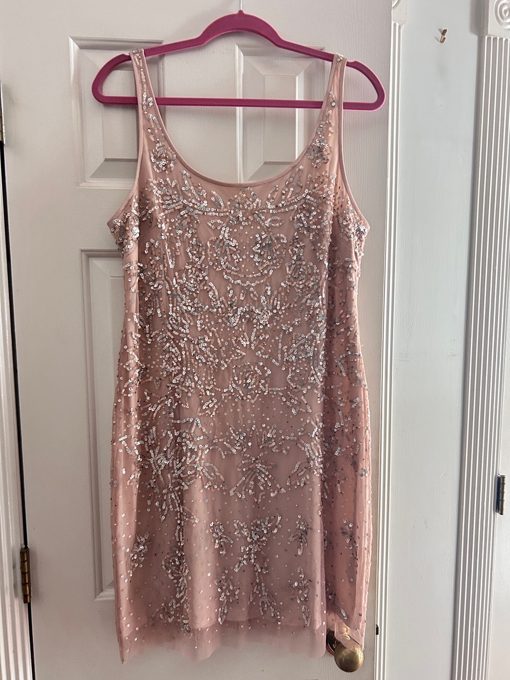 Sleeveless Beaded Blush Pink Evening Dress